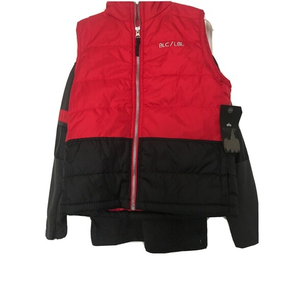 Blac Label Premium Boys 2 Piece Set Full Zip Vest & Shirt Size M 5/6 Multi-Color - Picture 1 of 9